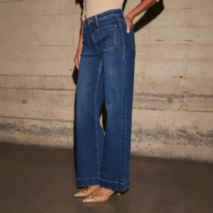 Alternative view of Women's New Europe and the United States High-Waisted Jeans Women's 2025 Spring Thin Wide-Leg Retro Temperament Straight Pants